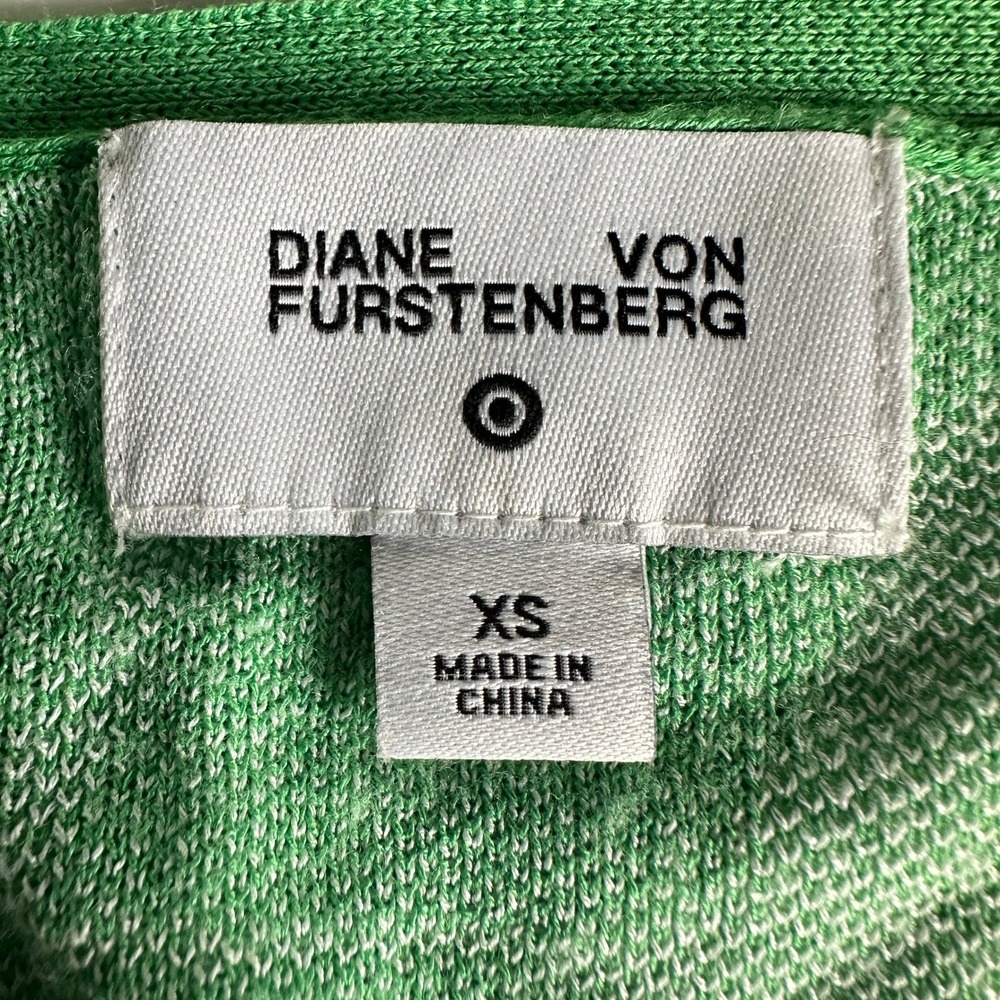 DVF x Target Ginkgo Leaf Print Wrap Dress Green White Casual XS Bohemian - Picture 4 of 10